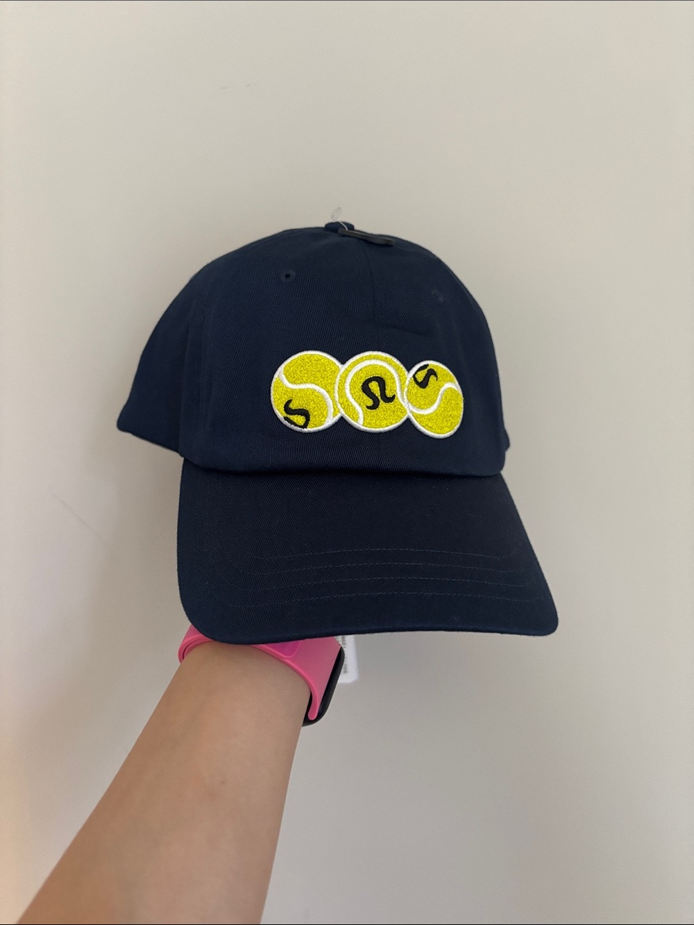 lululemon athletica Navy Cap with Yellow Tennis Ball Patch